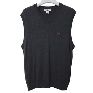 Razorback Collection Mens Large Gray Wool Arkansas Pullover V Neck Sweater Vest